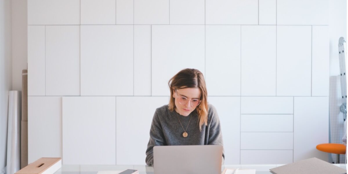 A girl working on computer